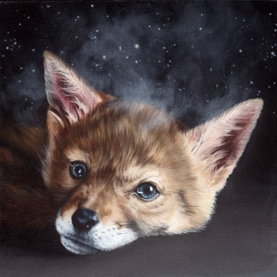 Antares (2014), oil on board, approximately 12" square