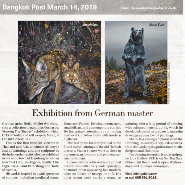 Bangkok Post, March 14, 2019 – Exhibition of German master Heiko Müller