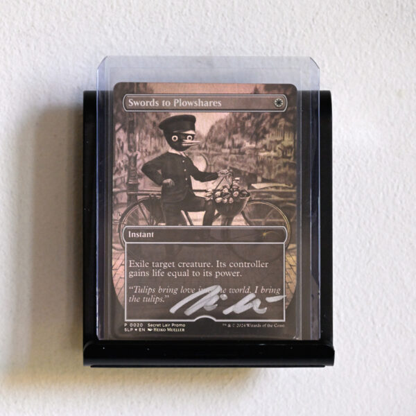 Magic: The Gathering - Swords to Plowshares from MagicCon Amsterdam 2024 (foil) artist's proof with original drawing by the artist, signed on the front – Bild 2