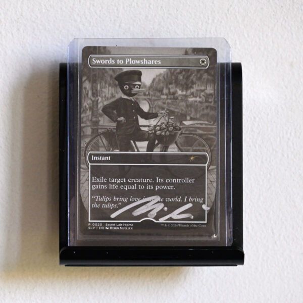 Magic: The Gathering - Swords to Plowshares from MagicCon Amsterdam 2024 artist's proof (non-foil) with rubber stamp print and original drawing by the artist, signed on the front – Bild 2