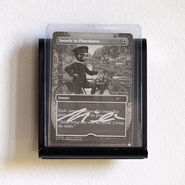 Magic: The Gathering - Swords to Plowshares from MagicCon Amsterdam 2024 artist's proof (non-foil) with rubber stamp print and original drawing by the artist, signed on the front – Bild 2