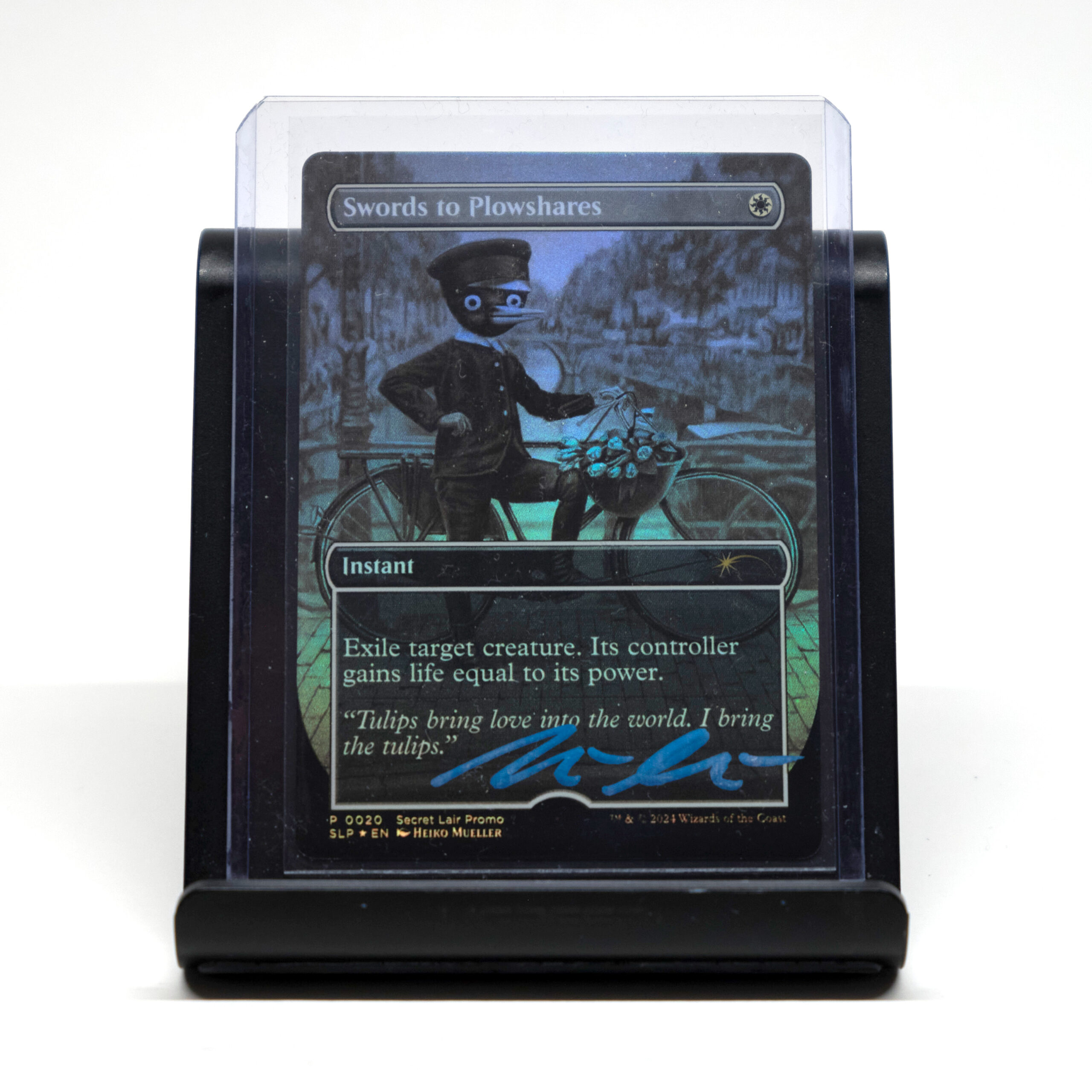 Magic: The Gathering - Swords to Plowshares from MagicCon Amsterdam 2024 (foil) artist's proof with original pencil drawing by the artist, signed on the front – Bild 2