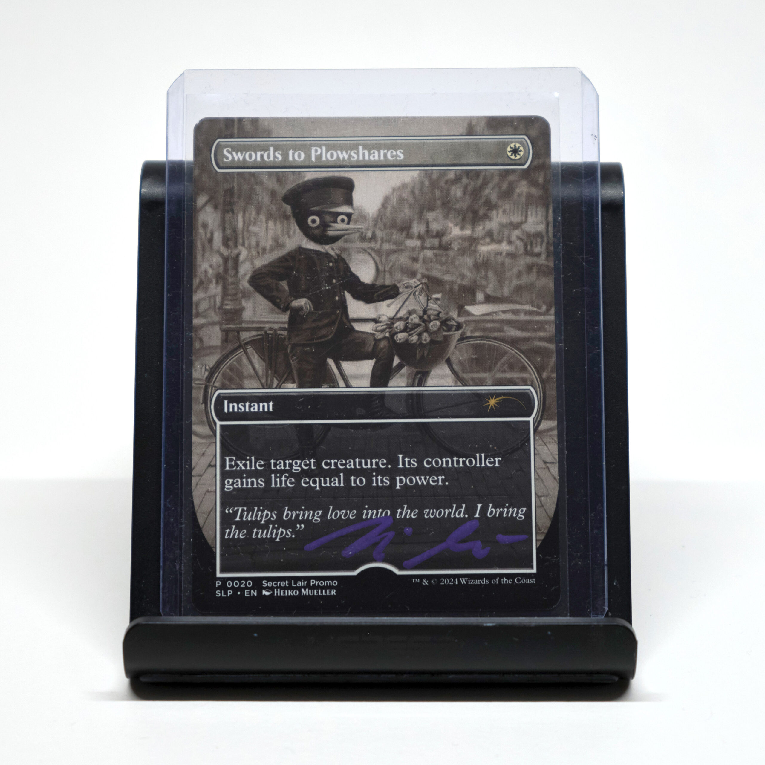 Magic: The Gathering - Swords to Plowshares from MagicCon Amsterdam 2024 (non-foil) artist's proof with original pencil drawing by the artist, signed on the front – Bild 2