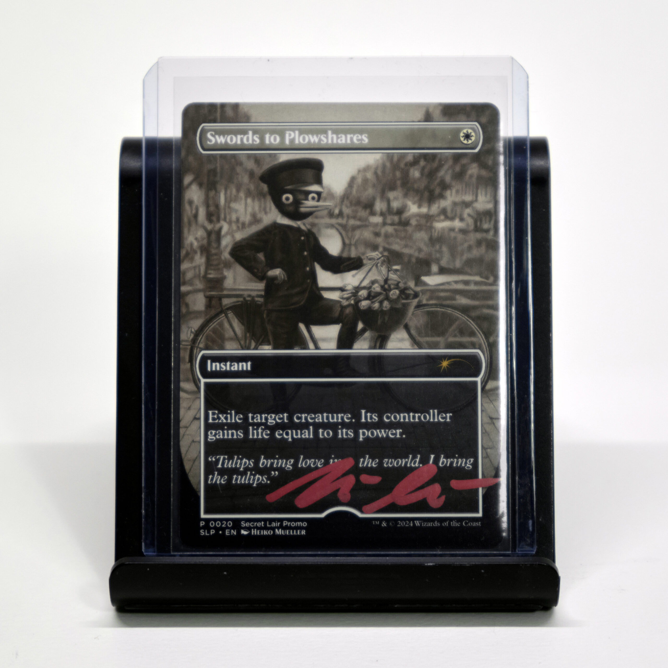 Magic: The Gathering - Swords to Plowshares from MagicCon Amsterdam 2024 (non-foil) artist's proof with original pencil drawing by the artist, signed on the front – Bild 2